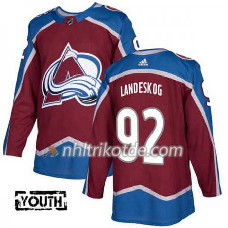 Colorado Avalanche Trikot Gabriel Landeskog 92 Adidas 2017-2018 Burgundy Rot Authentic - Kinder